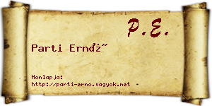 Parti Ernő névjegykártya